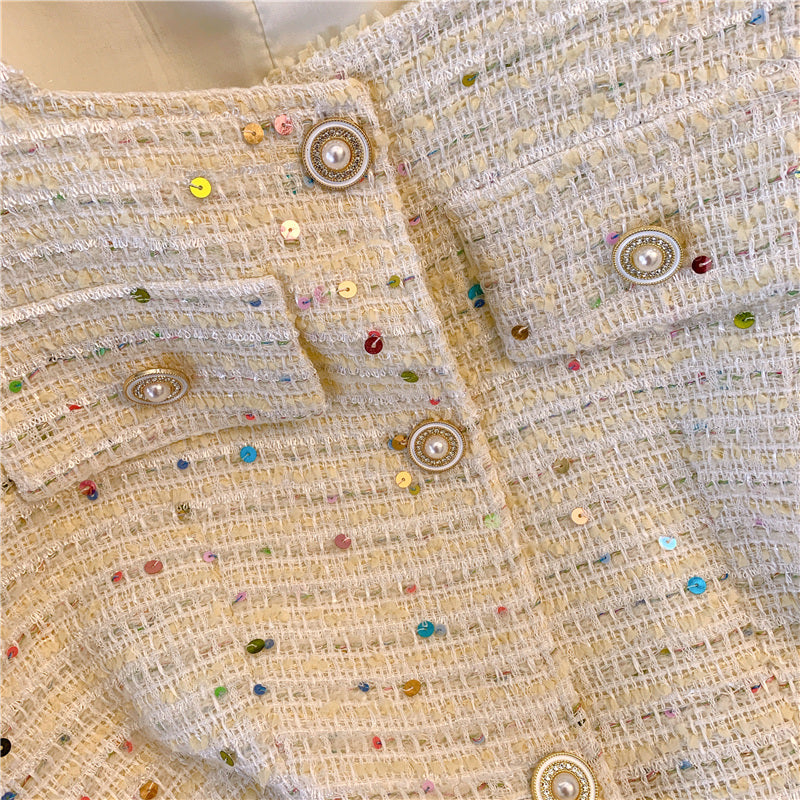 Cepli Kolsuz Tweed Hırka