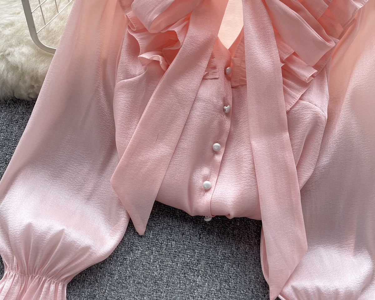 Parlayan Plise Fiyonklu Gömlek