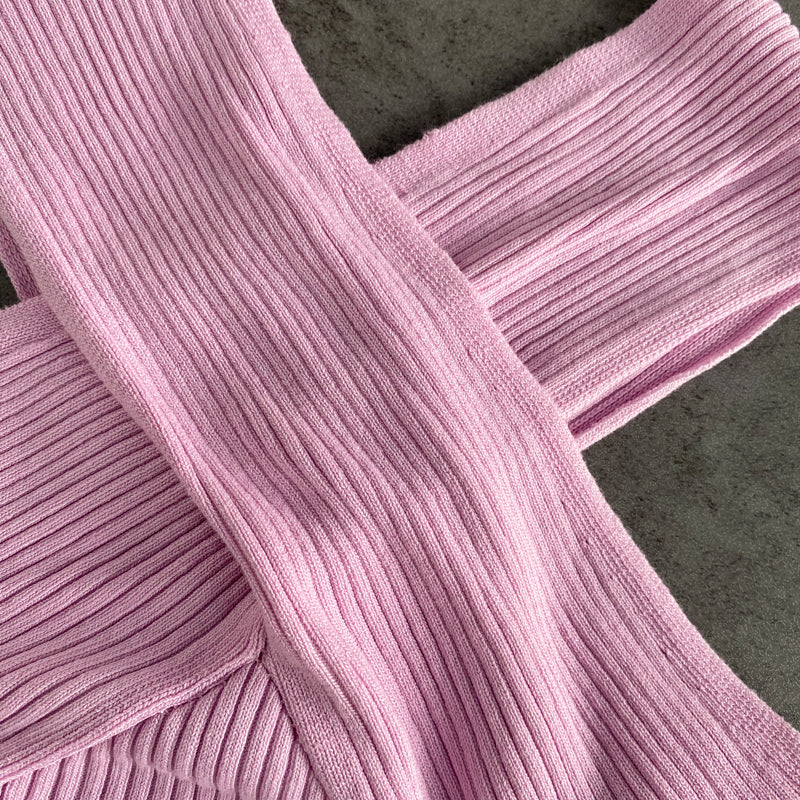 Kolsuz Çapraz Halter Triko Üst