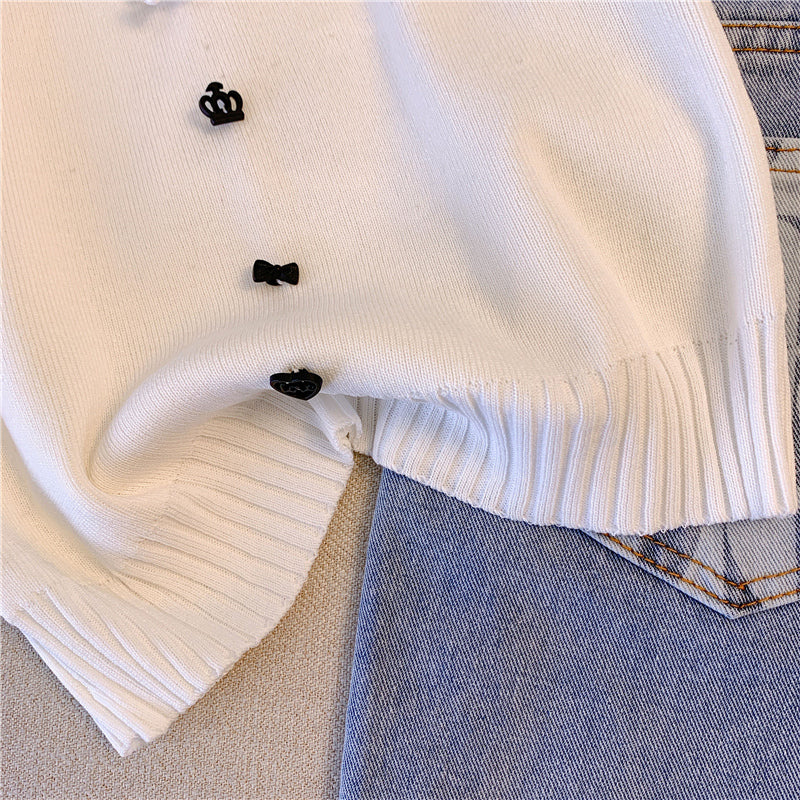 3D Ayı Dekoratif Örgü Atlet