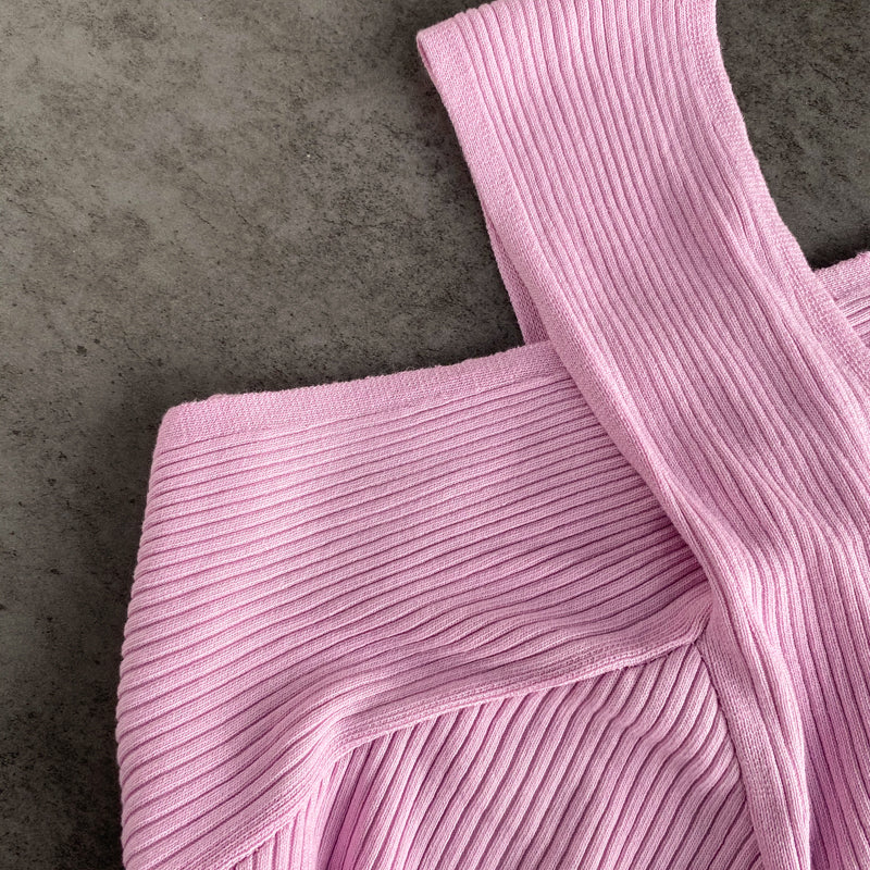 Kolsuz Çapraz Halter Triko Üst