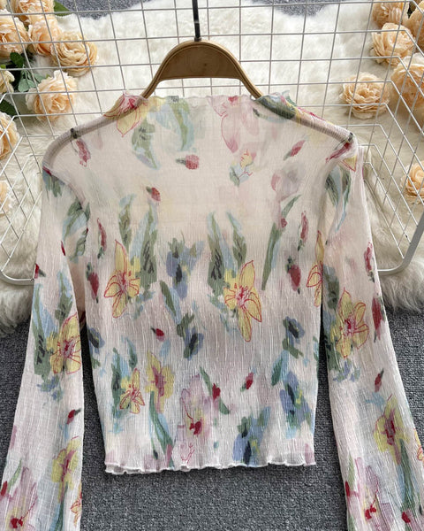 Şık Desenli Çiçekli Güneş Koruma Üstü