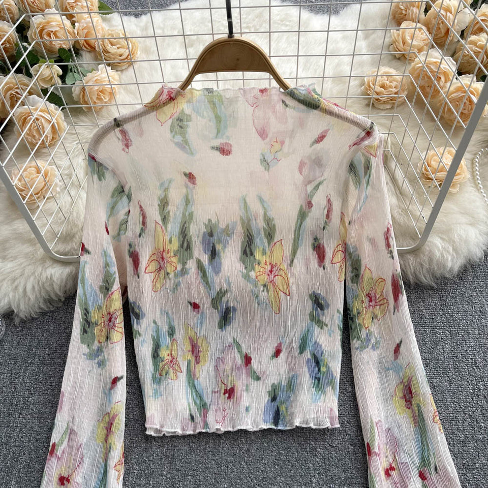 Şık Desenli Çiçekli Güneş Koruma Üstü