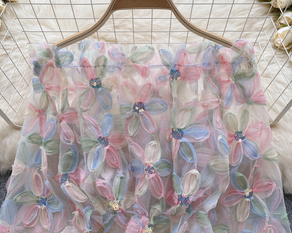 Peri 3D Çiçekli Ağ Üst