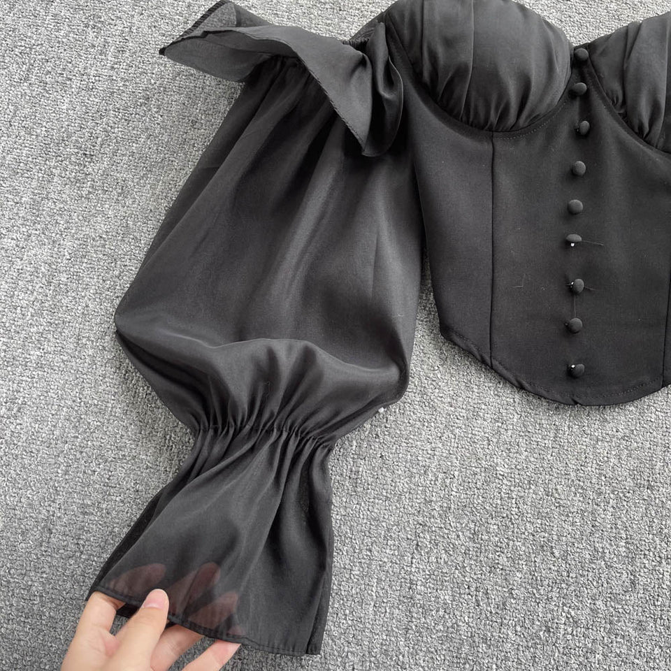 Askısız Şifon Uzun Kollu Üst