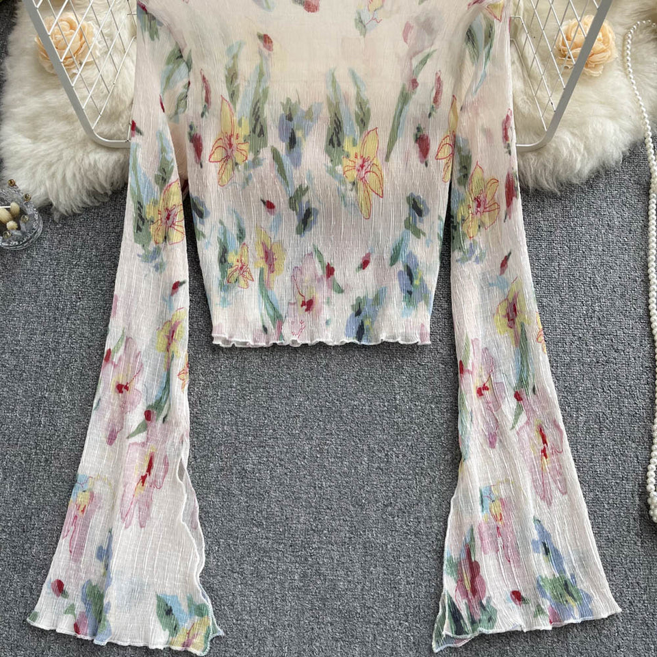 Şık Desenli Çiçekli Güneş Koruma Üstü