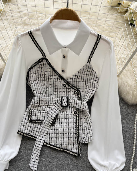 Çizgili Panelli Uzun Kollu Gömlek