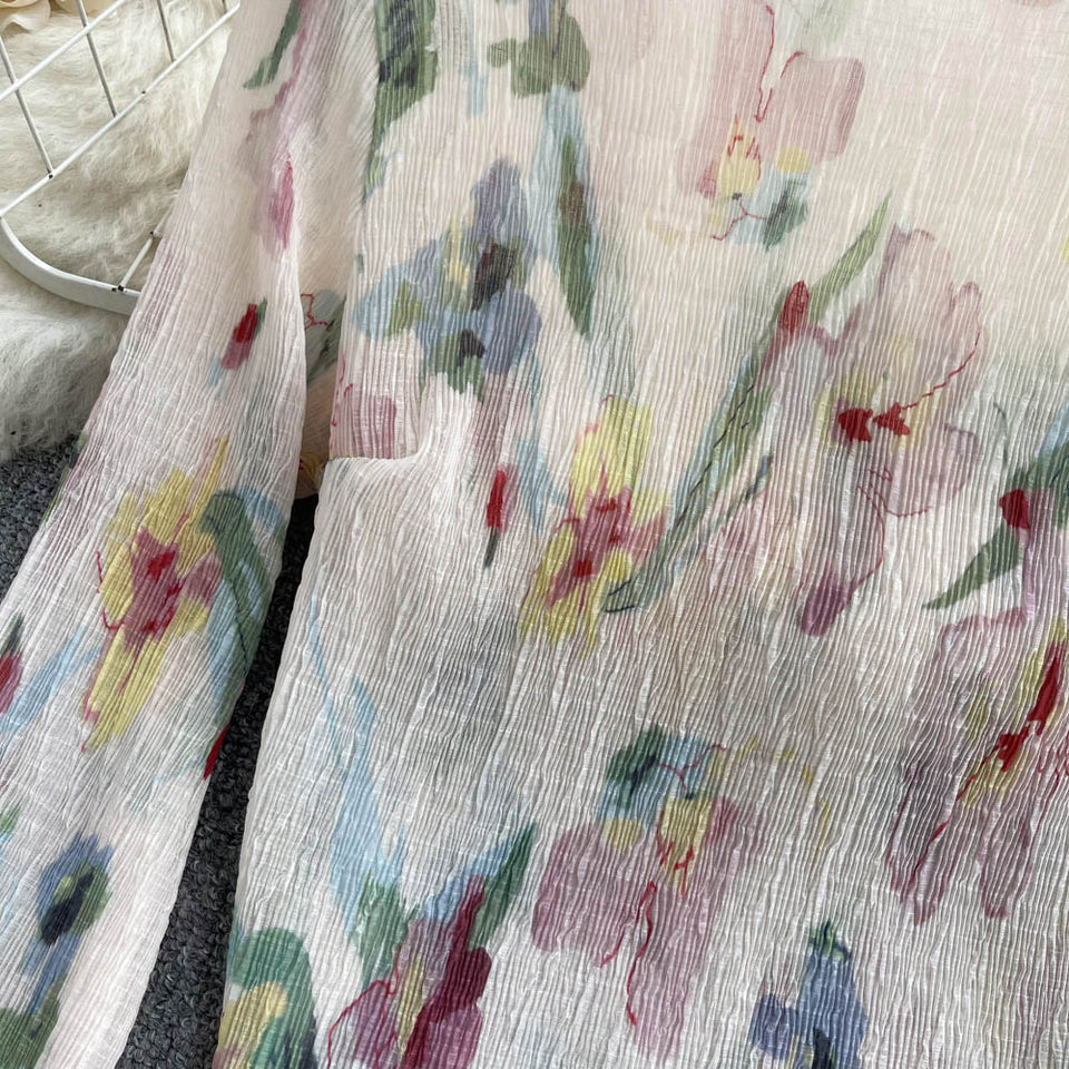 Şık Desenli Çiçekli Güneş Koruma Üstü