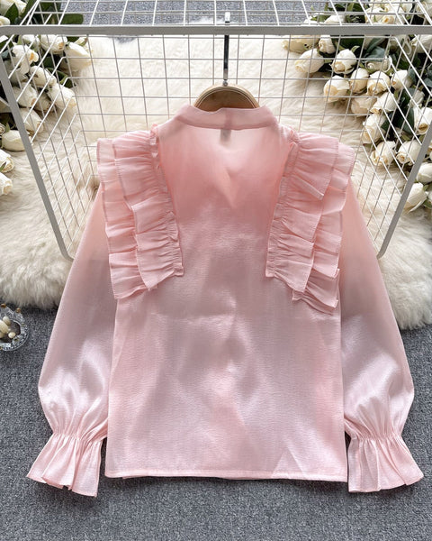 Parlayan Plise Fiyonklu Gömlek