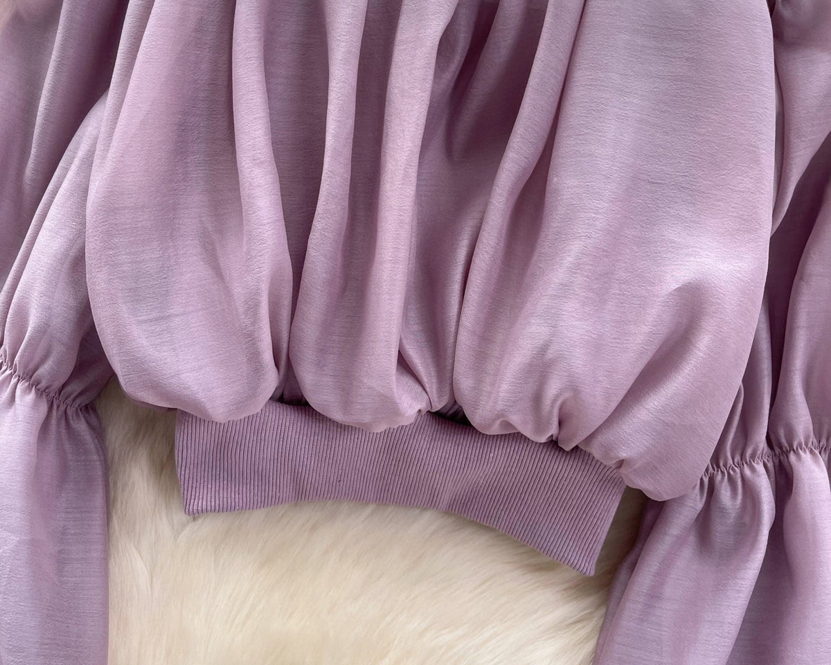 Seksiy Off-shoulder Volanlı Şifon Bluz