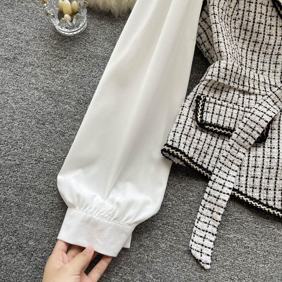 Çizgili Panelli Uzun Kollu Gömlek