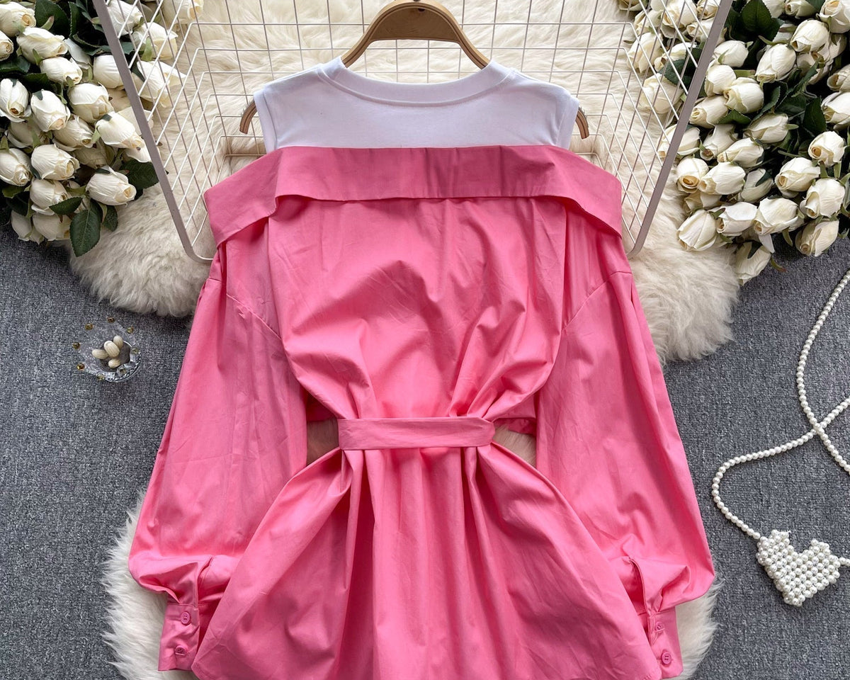 Niş Yapay İki Parça Patchwork Üst