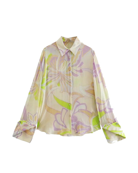 Akış Baskılı Bluz Seti