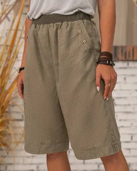 Carla | Beyaz Yaz Bermuda Şortları