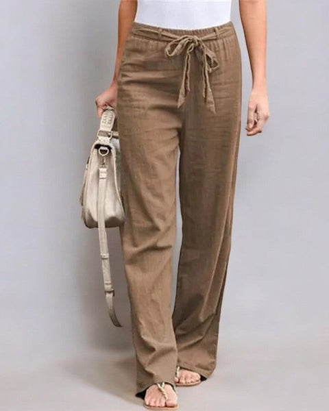 Astrid | Pamuk-Linenden Elastik Yaz Pantolonu