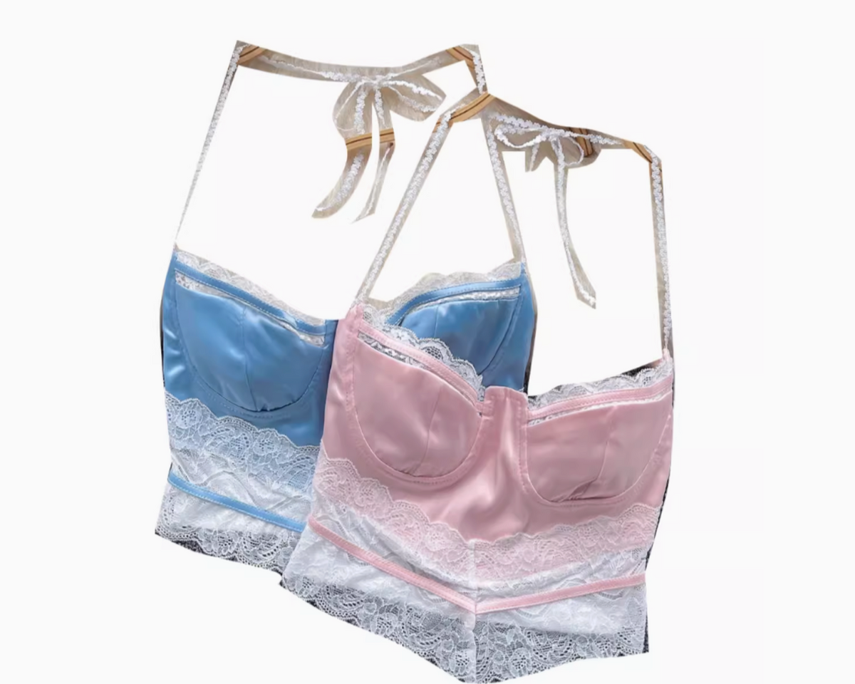 Sweetie Dantel Patchwork Halter Atlet