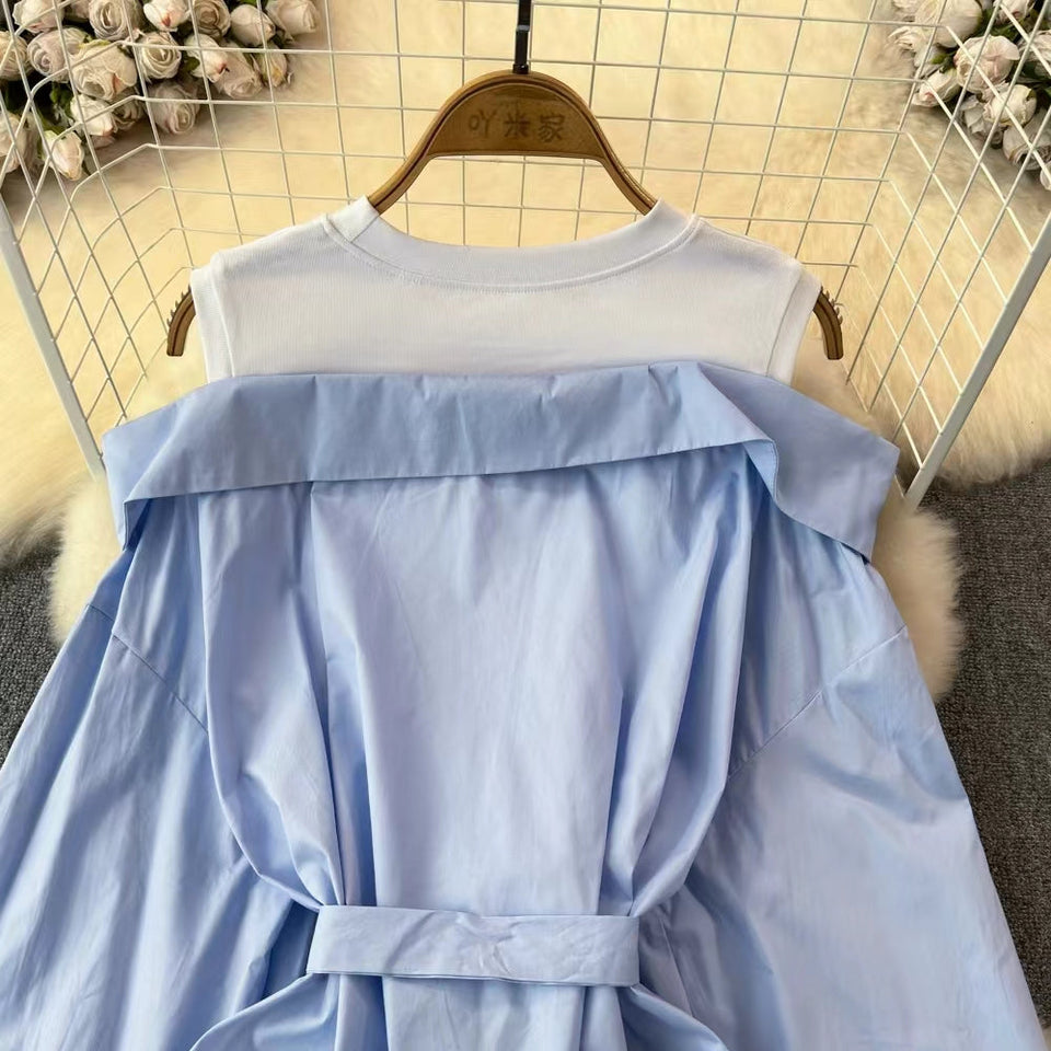 Niş Yapay İki Parça Patchwork Üst