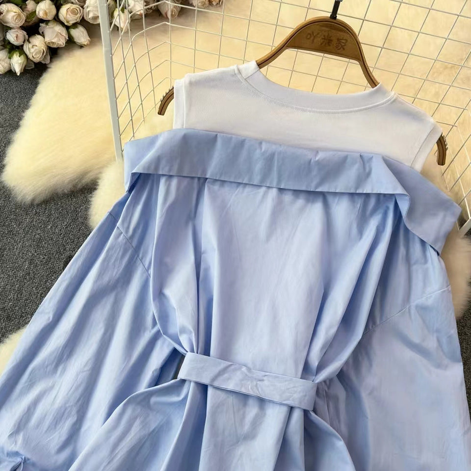 Niş Yapay İki Parça Patchwork Üst