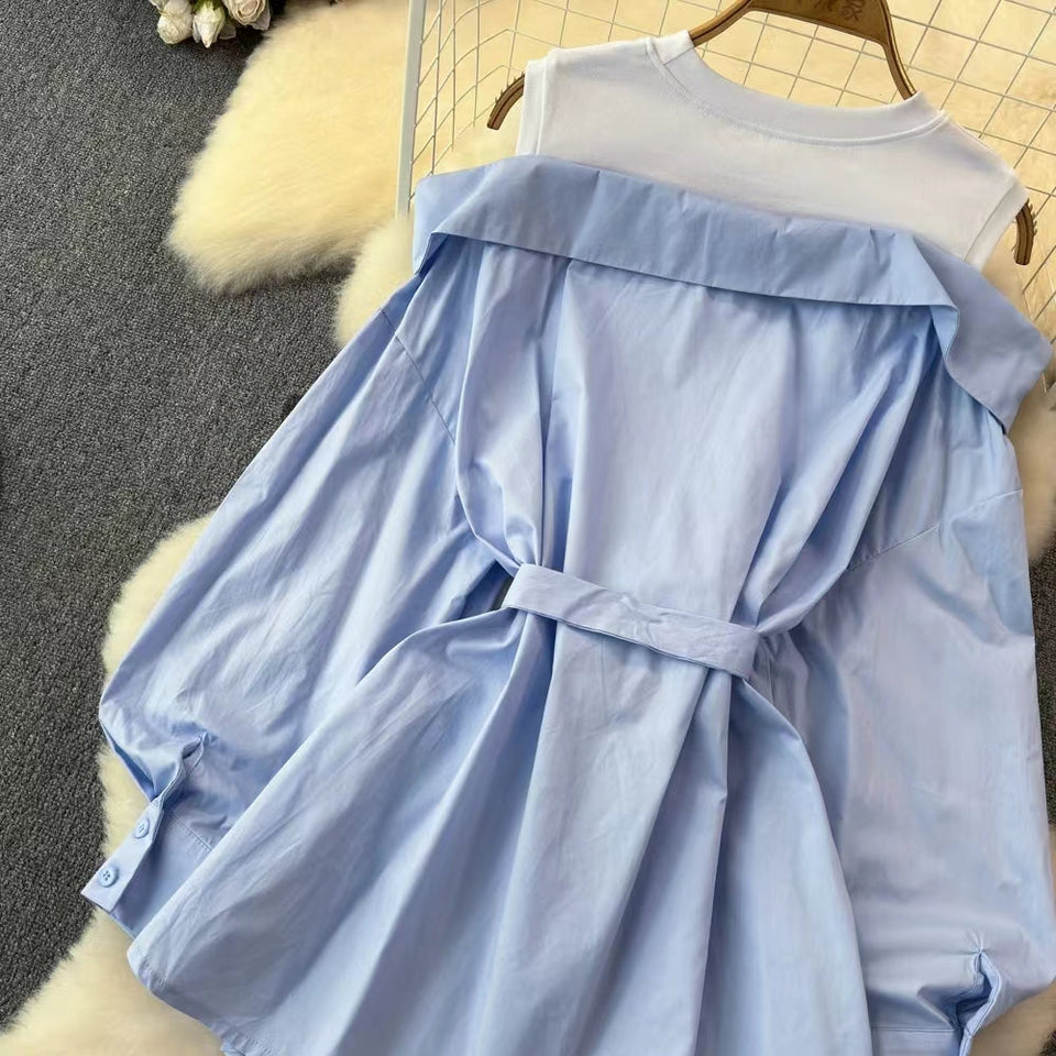 Niş Yapay İki Parça Patchwork Üst