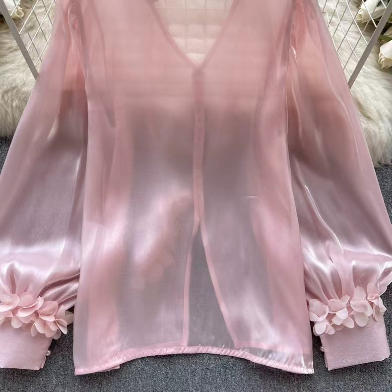 Kurumsal Dantel Saten Gömlek Ribbons ile