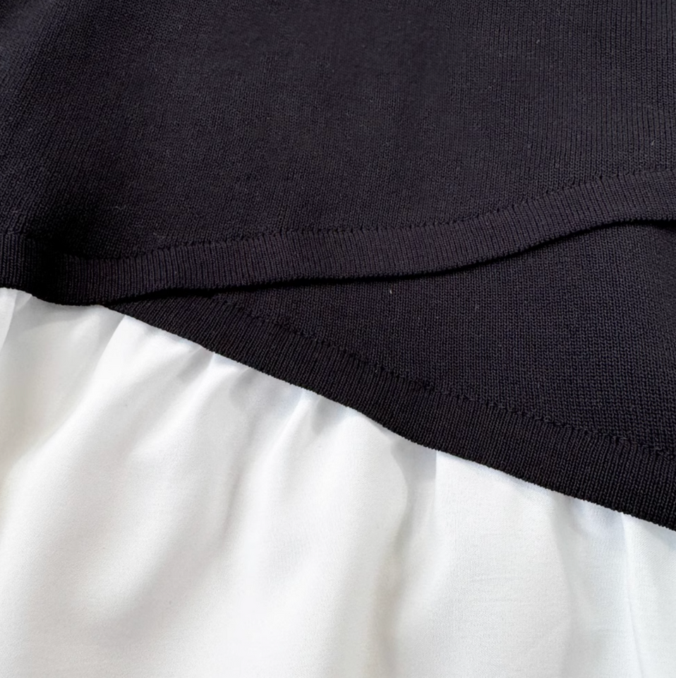 Sahte İki Parça Renk Bloklama Üst