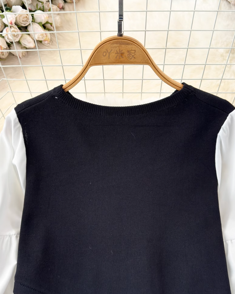 Sahte İki Parça Renk Bloklama Üst