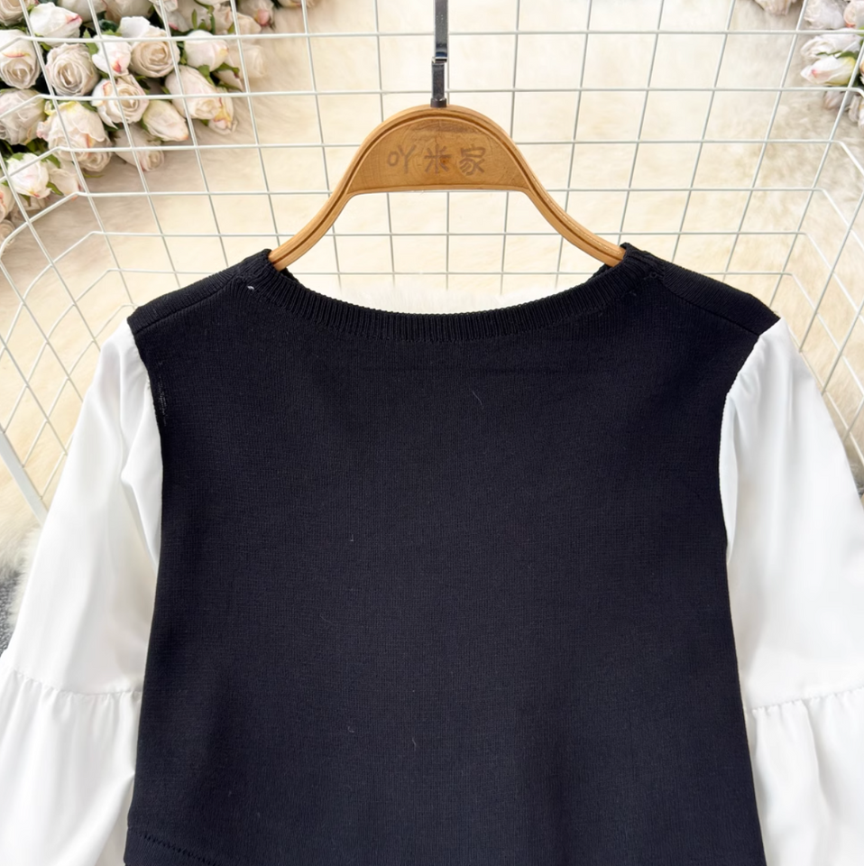 Sahte İki Parça Renk Bloklama Üst