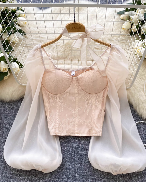 Dantel Patchwork Üstü ile File Choker