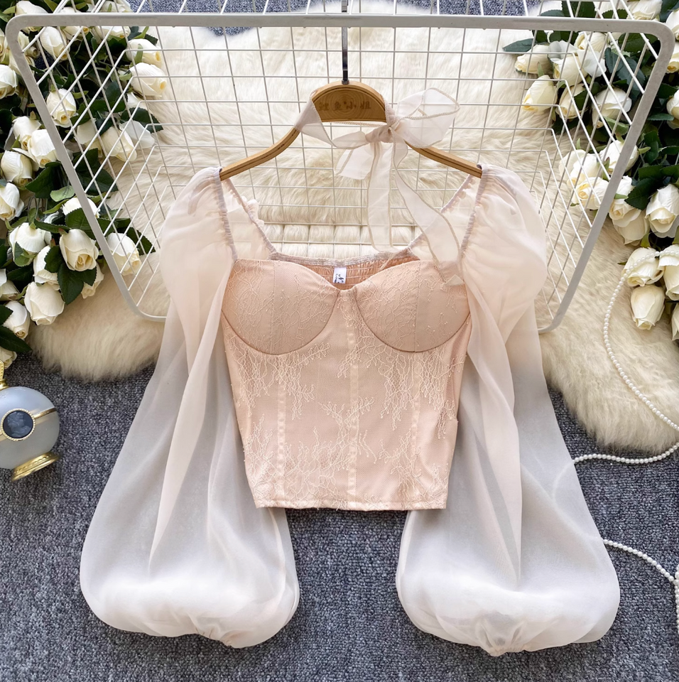 Dantel Patchwork Üstü ile File Choker