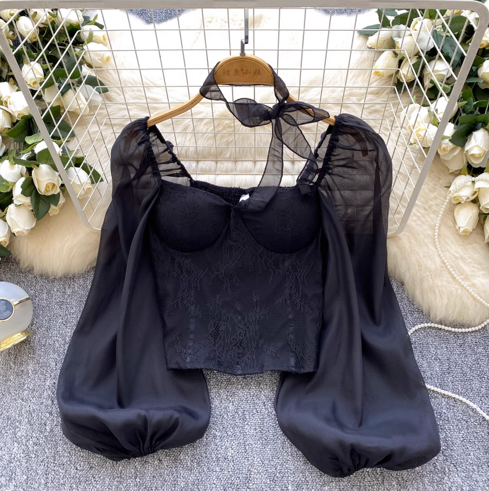 Dantel Patchwork Üstü ile File Choker