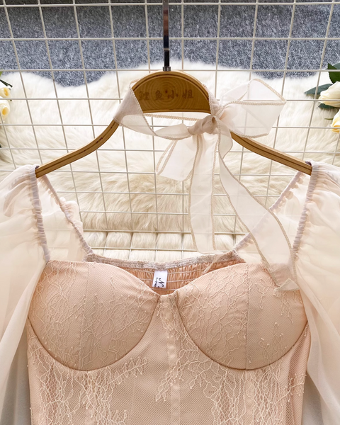 Dantel Patchwork Üstü ile File Choker