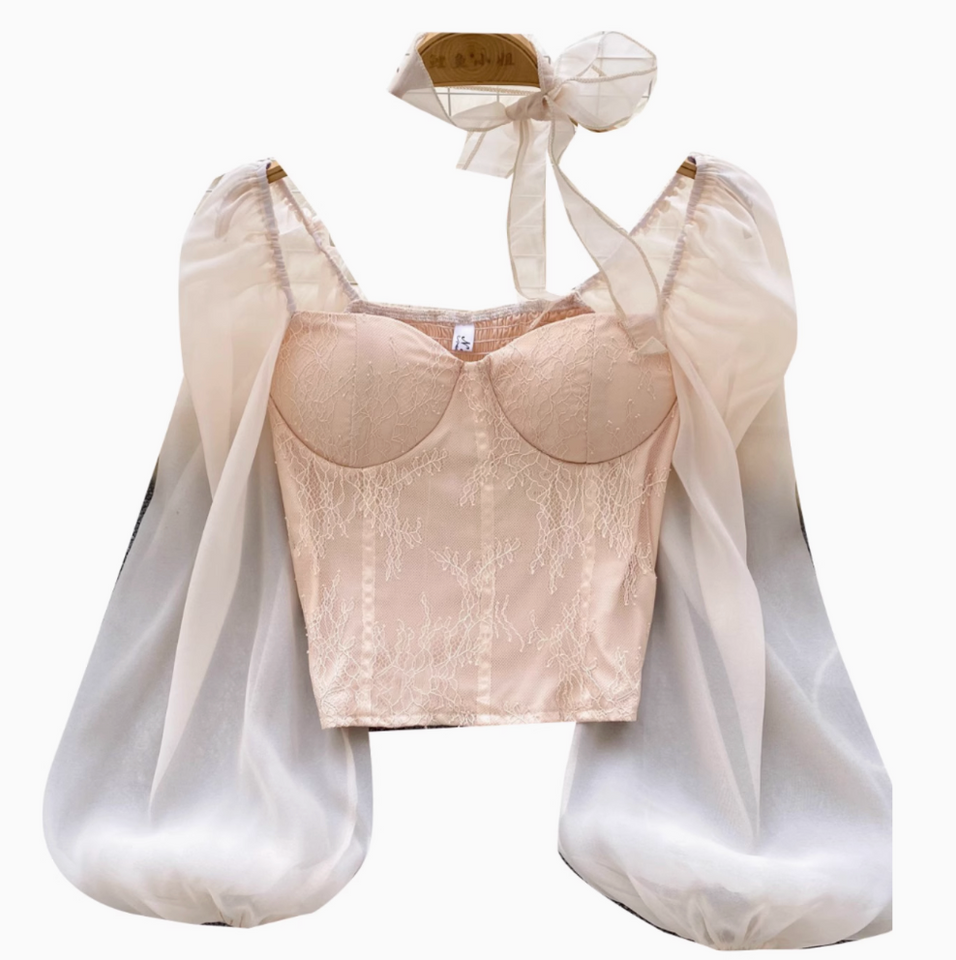 Dantel Patchwork Üstü ile File Choker