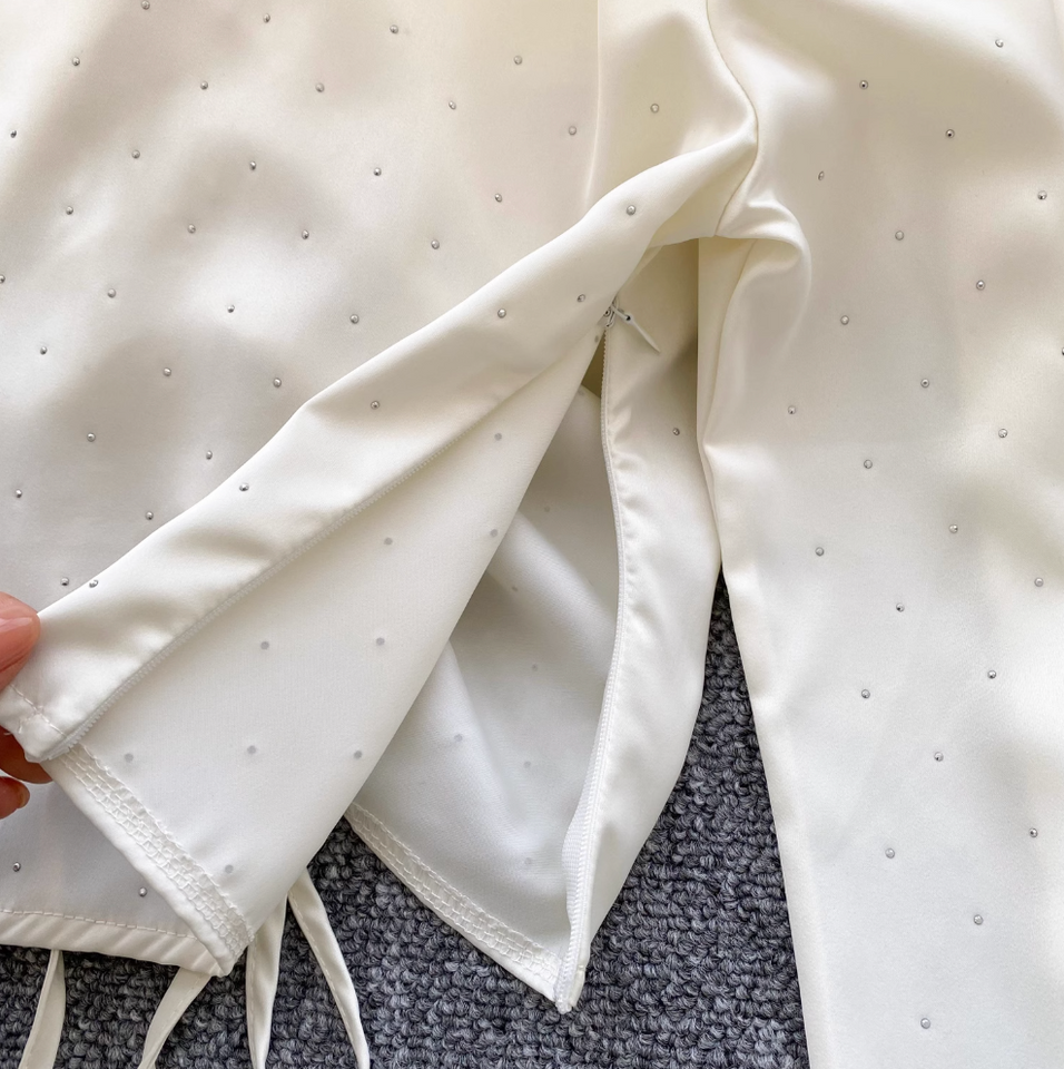 Niş Çekmeli Rhinestone Boncuklu Gömlek