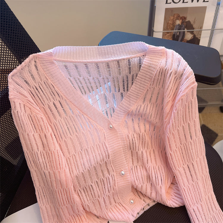 Buz İpeği Güneş Koruma Örgü Hırka