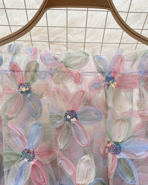 Peri 3D Çiçekli Ağ Üst