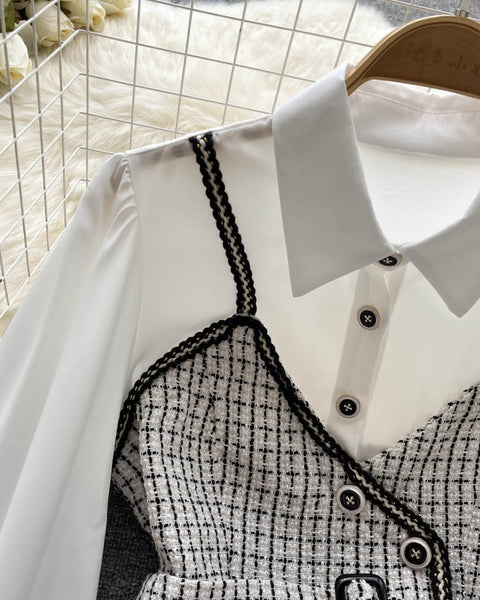 Çizgili Panelli Uzun Kollu Gömlek