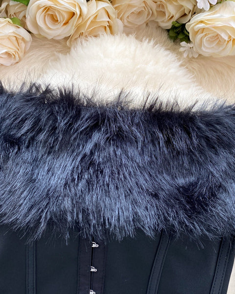 Kabarık Manşet Off-shoulder Siyah Üst