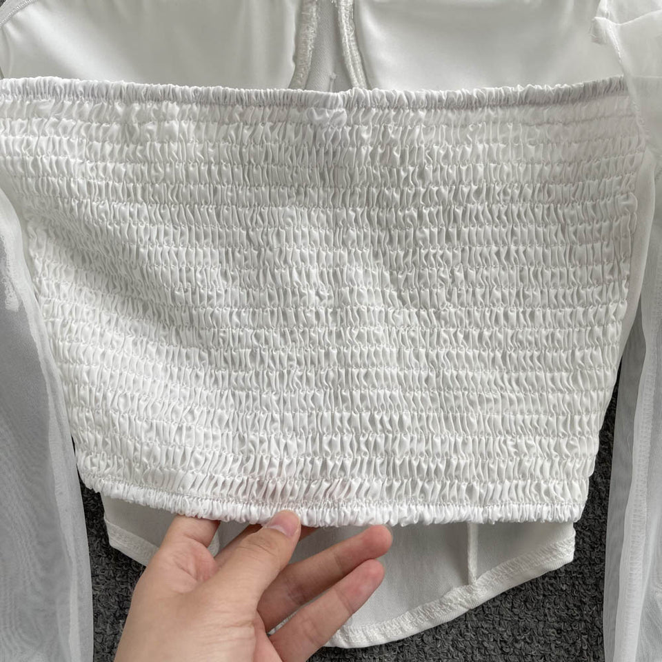 Askısız Şifon Uzun Kollu Üst