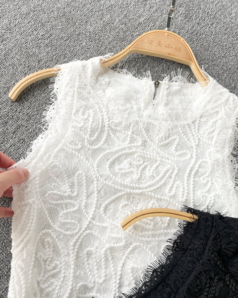 Fransız Vintage Dantel Yelek