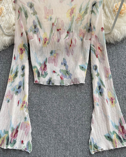 Şık Desenli Çiçekli Güneş Koruma Üstü