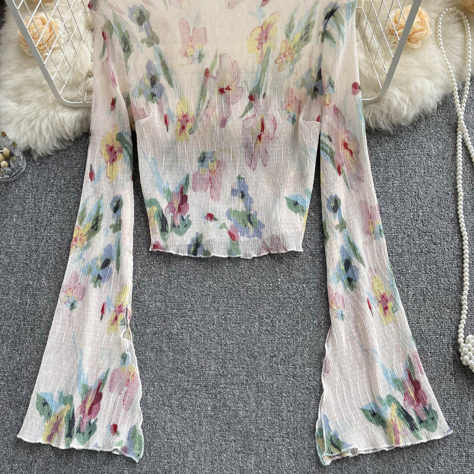 Şık Desenli Çiçekli Güneş Koruma Üstü