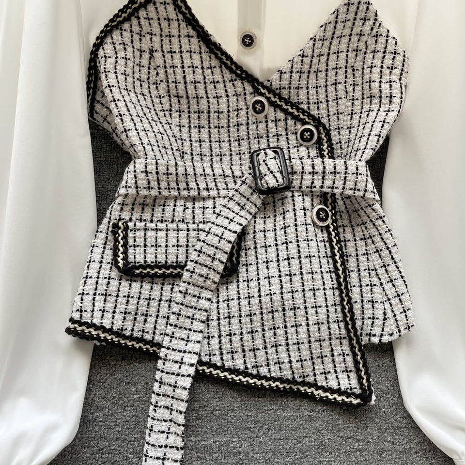 Çizgili Panelli Uzun Kollu Gömlek