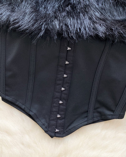 Kabarık Manşet Off-shoulder Siyah Üst