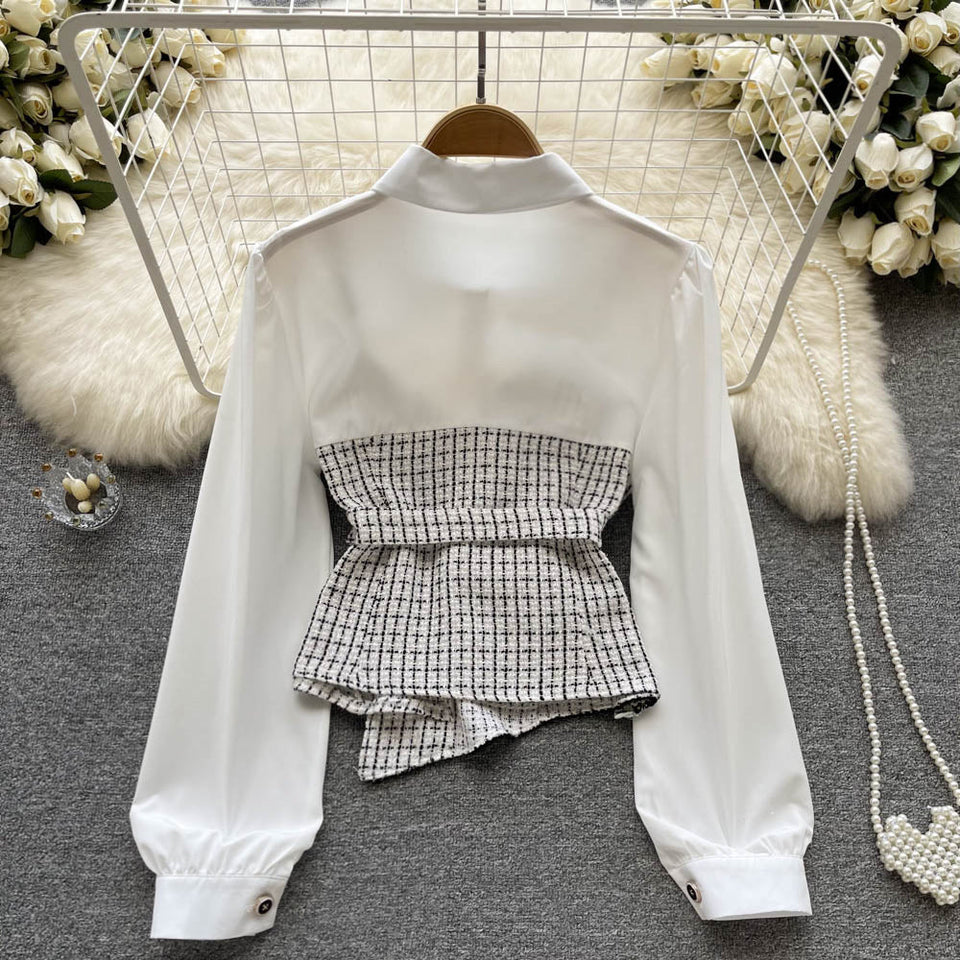 Çizgili Panelli Uzun Kollu Gömlek