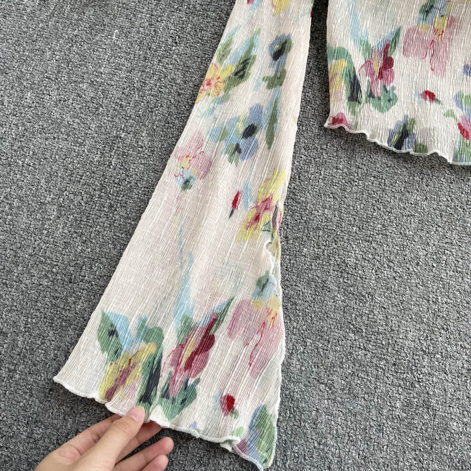 Şık Desenli Çiçekli Güneş Koruma Üstü