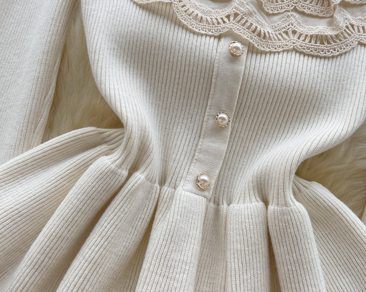 Sweetie Dantel Patchwork Volanlı Triko