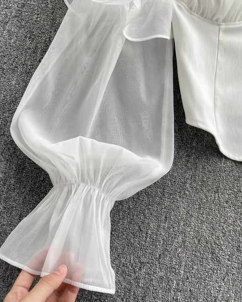 Askısız Şifon Uzun Kollu Üst