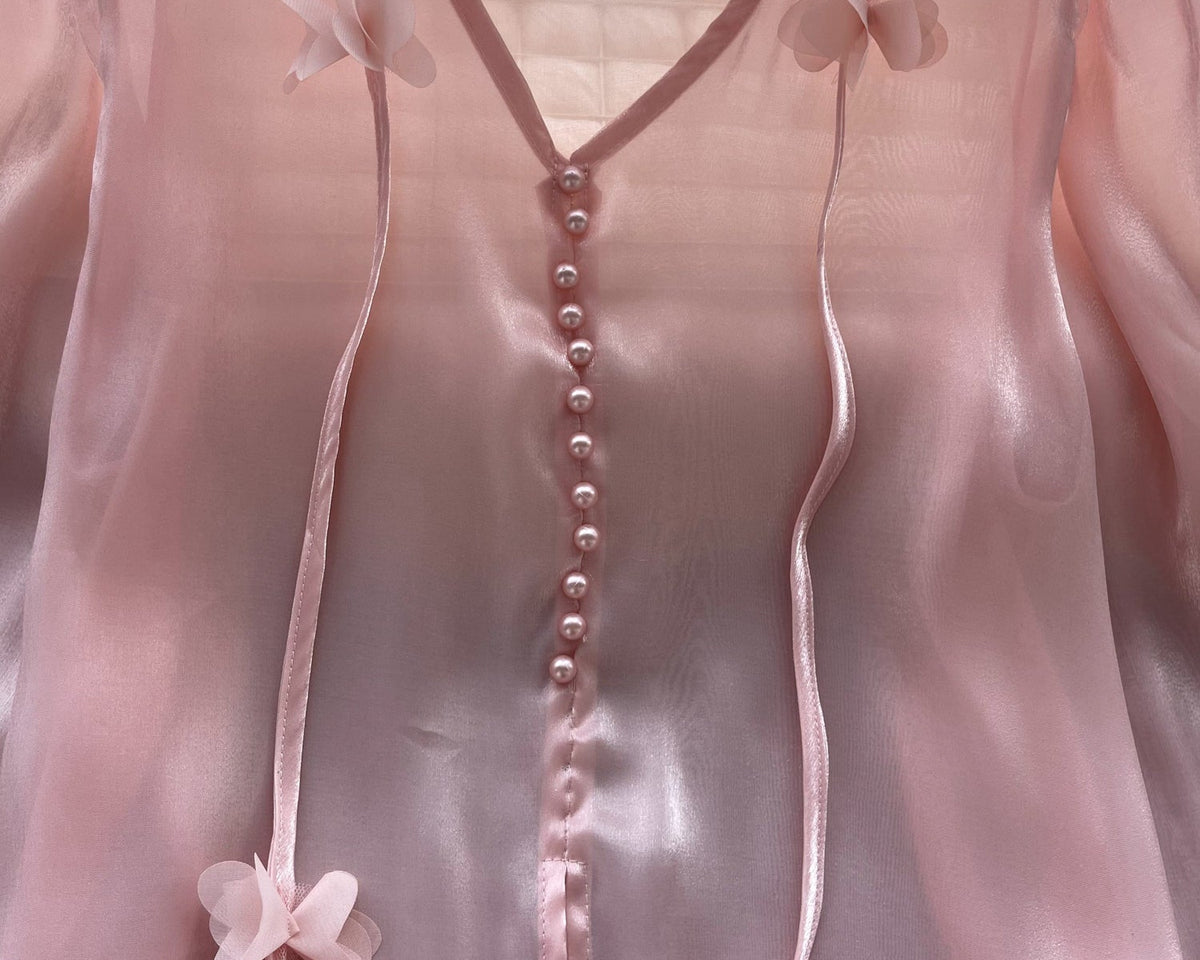 Kurumsal Dantel Saten Gömlek Ribbons ile