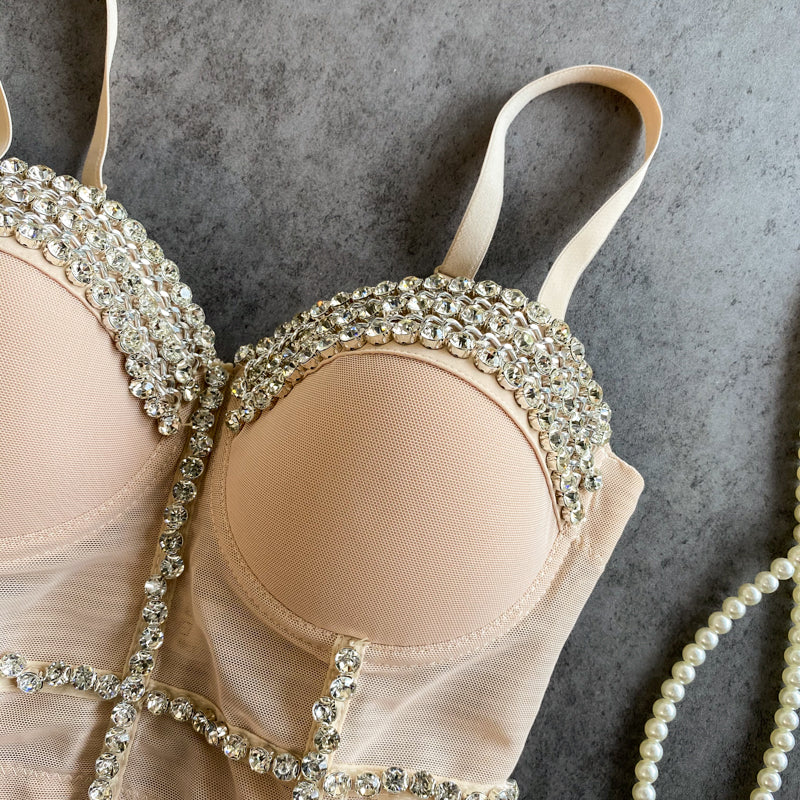 Boncuklu Diamante Yastıklı Toplama Korsesi