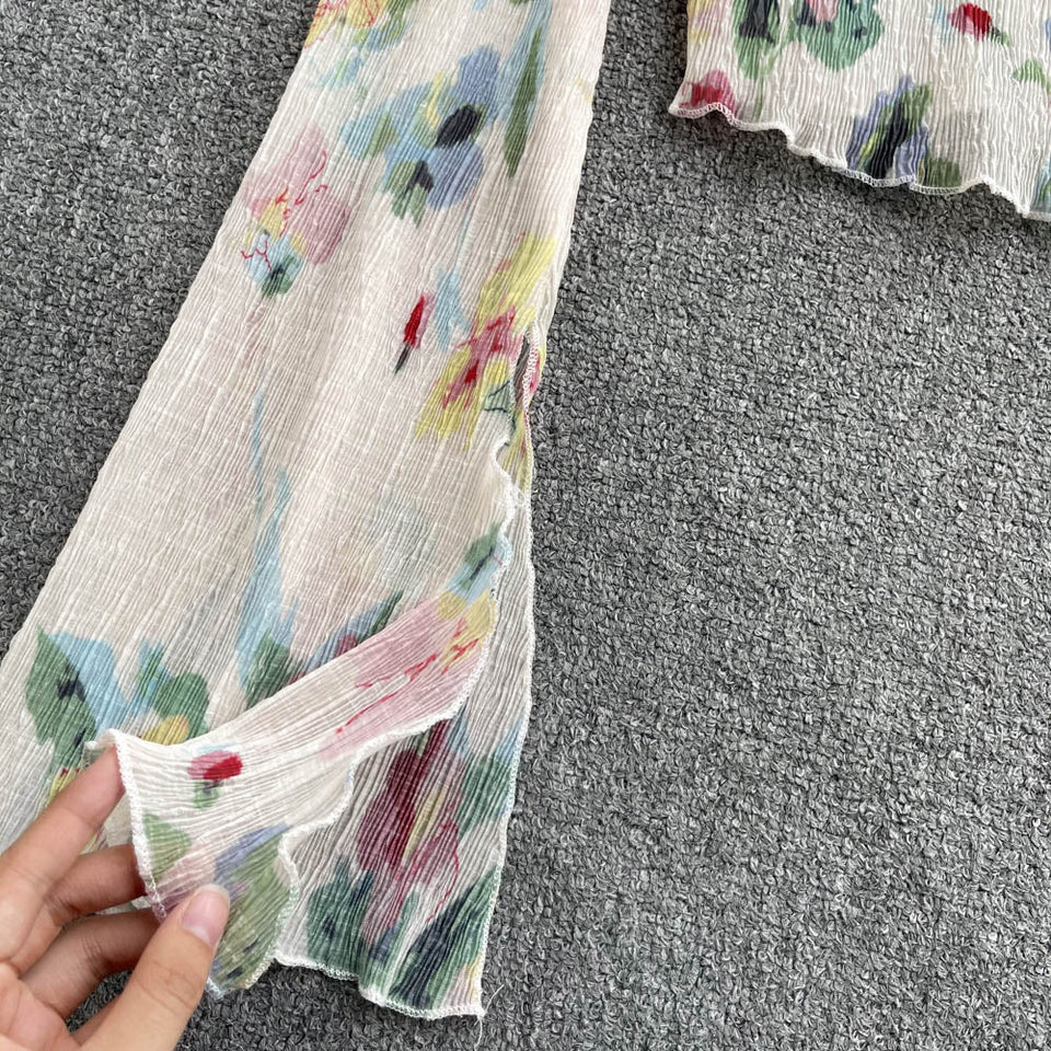 Şık Desenli Çiçekli Güneş Koruma Üstü